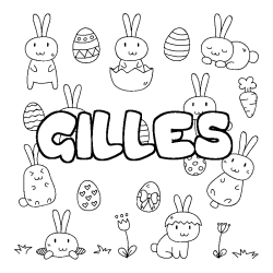 Coloración del nombre GILLES - decorado Pascua