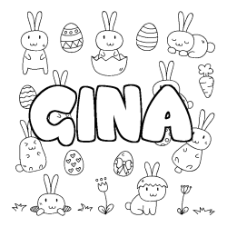 Dibujo para colorear GINA - decorado Pascua