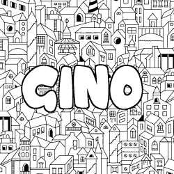 Coloración del nombre GINO - decorado ciudad