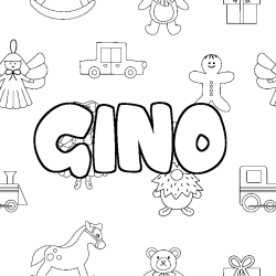 Coloración del nombre GINO - decorado juguetes