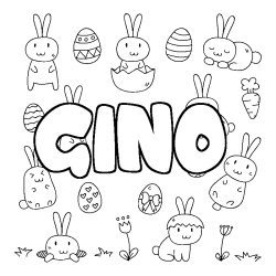 Coloración del nombre GINO - decorado Pascua