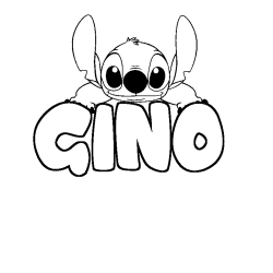 Coloración del nombre GINO - decorado Stitch