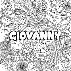 Coloración del nombre GIOVANNY - decorado mandala de frutas