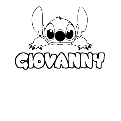 Coloración del nombre GIOVANNY - decorado Stitch