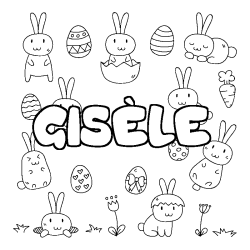 Coloración del nombre GISÈLE - decorado Pascua