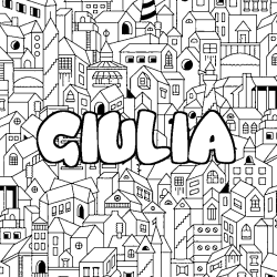 Coloración del nombre GIULIA - decorado ciudad