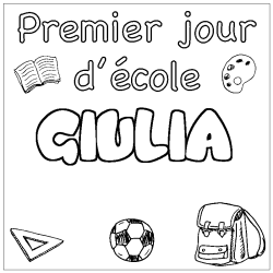 Coloración del nombre GIULIA - decorado primer día de escuela