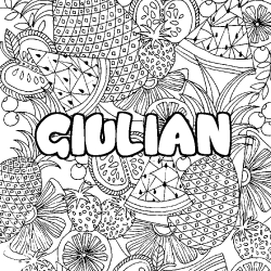 Coloración del nombre GIULIAN - decorado mandala de frutas