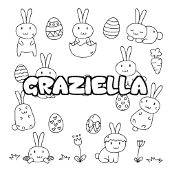 Coloración del nombre GRAZIELLA - decorado Pascua