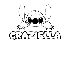 Coloración del nombre GRAZIELLA - decorado Stitch