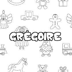 Coloración del nombre GRÉGOIRE - decorado juguetes