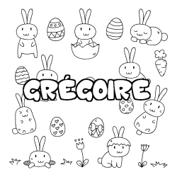 Coloración del nombre GRÉGOIRE - decorado Pascua