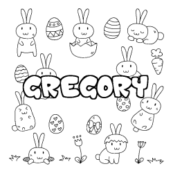 Coloración del nombre GREGORY - decorado Pascua