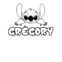 Coloración del nombre GRÉGORY - decorado Stitch