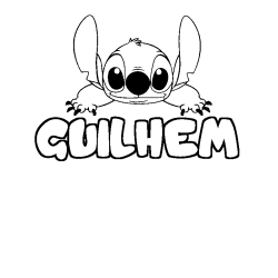 Coloración del nombre GUILHEM - decorado Stitch