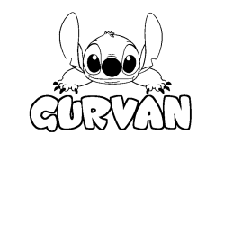 Coloración del nombre GURVAN - decorado Stitch