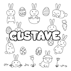 Coloración del nombre GUSTAVE - decorado Pascua