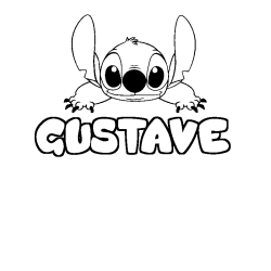 Coloración del nombre GUSTAVE - decorado Stitch