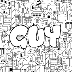 Coloración del nombre GUY - decorado ciudad