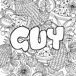 Coloración del nombre GUY - decorado mandala de frutas