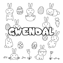 Coloración del nombre GWENDAL - decorado Pascua