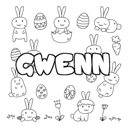 Coloración del nombre GWENN - decorado Pascua