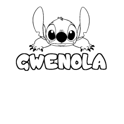 Coloración del nombre GWENOLA - decorado Stitch