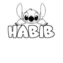 Dibujo para colorear HABIB - decorado Stitch