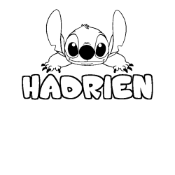 Coloración del nombre HADRIEN - decorado Stitch