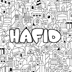 Coloración del nombre HAFID - decorado ciudad