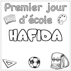 Coloración del nombre HAFIDA - decorado primer día de escuela