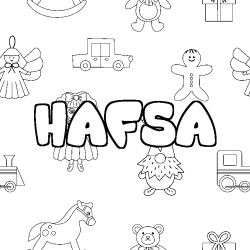 Coloración del nombre HAFSA - decorado juguetes