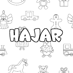 Coloración del nombre HAJAR - decorado juguetes