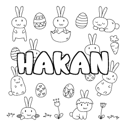 Coloración del nombre HAKAN - decorado Pascua