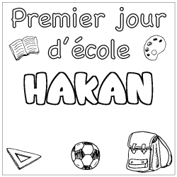 Coloración del nombre HAKAN - decorado primer día de escuela