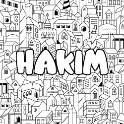 Dibujo para colorear HAKIM - decorado ciudad