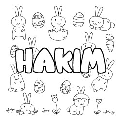 Coloración del nombre HAKIM - decorado Pascua