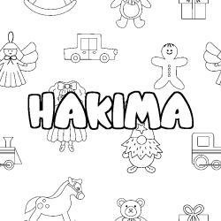 Coloración del nombre HAKIMA - decorado juguetes