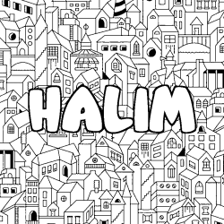 Coloración del nombre HALIM - decorado ciudad