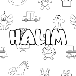 Coloración del nombre HALIM - decorado juguetes