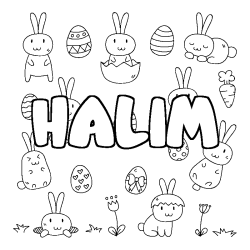 Coloración del nombre HALIM - decorado Pascua