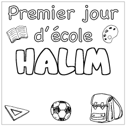 Coloración del nombre HALIM - decorado primer día de escuela