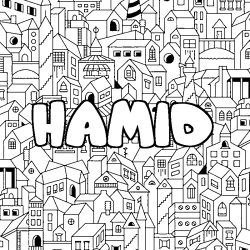 Coloración del nombre HAMID - decorado ciudad