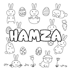 Coloración del nombre HAMZA - decorado Pascua