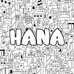 Coloración del nombre HANA - decorado ciudad