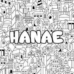 Coloración del nombre HANAE - decorado ciudad