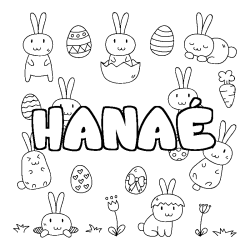 Coloración del nombre HANAÉ - decorado Pascua