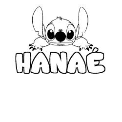 Coloración del nombre HANAÉ - decorado Stitch