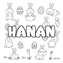 Coloración del nombre HANAN - decorado Pascua