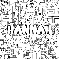 Coloración del nombre HANNAH - decorado ciudad